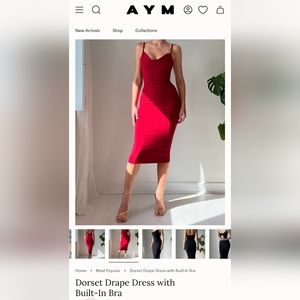 AYM Studios Red Dorset Drape Dress
